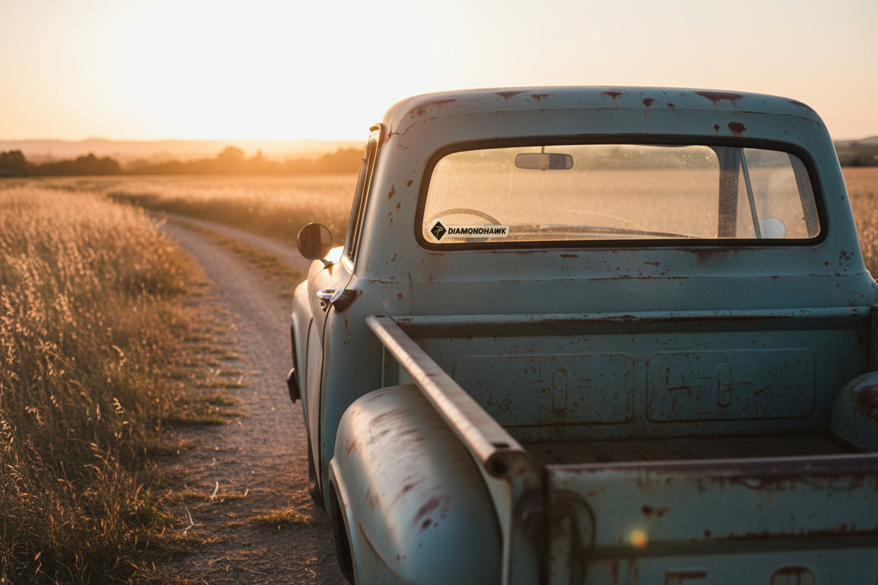 Bubble-free Sticker 1 on pickup truck